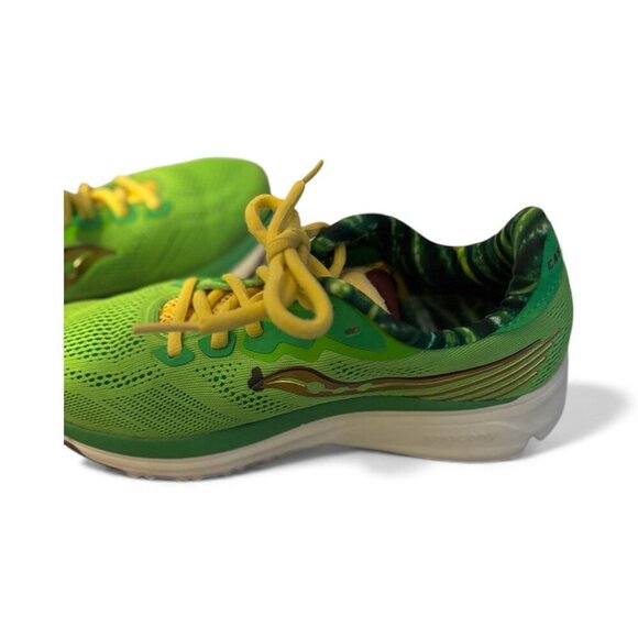 Saucony Green Bean Casserole Rider 14 Green Yellow Gold Canvas Shoes Size 7 - Picture 3 of 8
